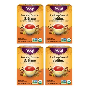 Yogi Tea Soothing Caramel Bedtime Tea - 16 Tea Bags per Pack (4 Packs) - Calm... - Picture 1 of 6