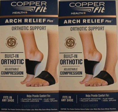 (2) Copper Fit Health Unisex Arch Relief Plus with Built-In Orthotic Support - Image 1 of 4