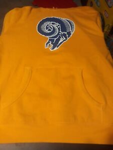 Mitchell and Ness Los Angeles Rams Gold Hoodie throwback Mens 2XL Sweater