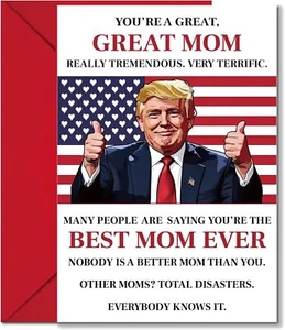 Funny Trump Mothers Day Card from Daughter, Son or kids, Hilarious & Heartfelt M - Picture 1 of 6
