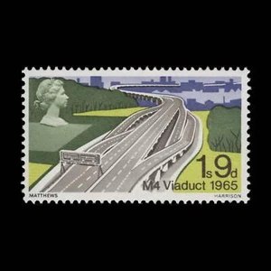 Gran Bretaña 1968 (variedad) 1s9d puentes británicos falta oro - Imagen 1 de 2