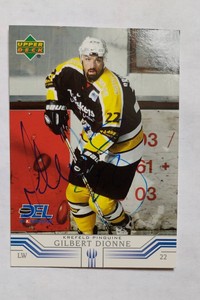 2001-02 Upper Deck German DEL #157 In Person Auto Gilbert Dionne Krefeld