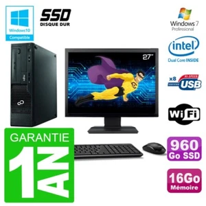 PC Fujitsu Esprimo E500 E85+Dt Pantalla 27" G640 RAM 16Go SSD 960Go DVD Wifi W7 - Imagen 1 de 1