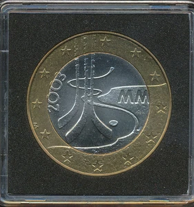 Finland 2003 5 Euro Ice Hockey Championship IIHF - UNC Bi-Metallic Capsule - Picture 1 of 2