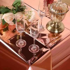 2xRose Gold Foil Tablecloth Cover Party Birthday Wedding Christmas (3.28ftx8ft) - Imagen 1 de 7