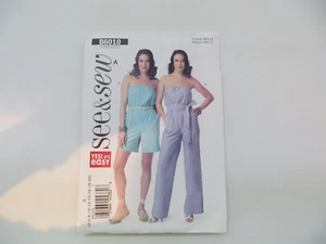 SEE & SEW Schnittmuster UNCUT B6010 Misses Jumpsuit & Schärpe Gr. A 4-20 #1968 - Bild 1 von 6