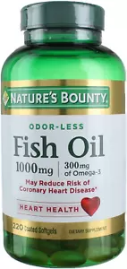 Fish Oil 1000 Mg Omega-3, 220 Odorless Softgels (Pack of 3) - Picture 1 of 1