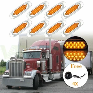 8x Super bright 16 led yellow side marker for Peterbilt + free 3/4 '' Red lights - Picture 1 of 10