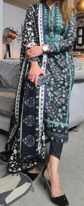 Women 3 Piece Dress Original Pakistani Designer - Picture 1 of 14