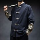 Chinese Tang Suit Men Matching Retro Jacket Traditional Top KungFu Tai Chi Shirt