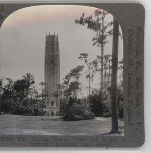 Singing Tower Mountain Lake Florida FL Keystone Stereoview c1910 - Picture 1 of 3