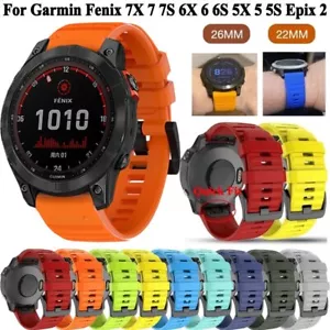 Cinturino Quickfit Silicone per Garmin Fenix 7X 7 7S 6X 6S 5 5X 5S Cinturino Orologio - Foto 1 di 37