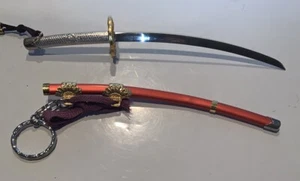 Long Sword Samurai Keychain Key Ring Toy Blade Ninja Knife Sheath - Picture 1 of 5