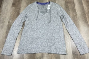 Vera Bradley Women’s Helena Tie Top Heather Slate Gray Medium NWT - Picture 1 of 8