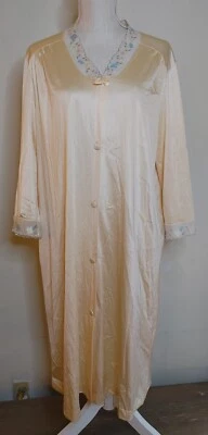 Bata vintage Vanity Fair Peignoir vestido amarillo para mujer talla 38 ribete de encaje hecha en EE. UU. Foto 1 de 4