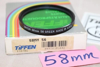 NEW Vtg TIFFEN 58mm DARK GREEN 56 FILTER USA, 58mm Dk Green 56 Filter - Mint - Image 1 of 4
