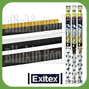 EXITEX DOOR BOTTOM STRIP DRAUGHT EXCLUDER PVC OR METAL BRISTLE BRUSH SWEEP SEAL - Picture 1 of 4