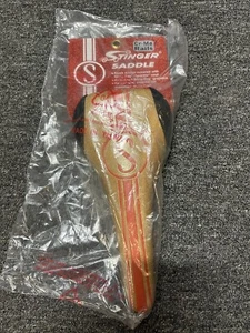 Vintage 90s Schwinn Stinger Saddle Gold Orange Bike Seat Old School NEW Crate  - Picture 1 of 4