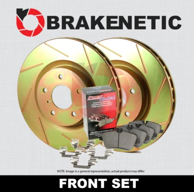 FRONT BRAKENETIC Sport Slotted Brake Rotors + Ceramic Pads BSK83429 - Imagem 1 de 3