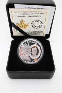 Canada Silver Dollar .9999 Proof 2022 Platinum Jubilee of Queen Elizabeth II - Picture 1 of 4
