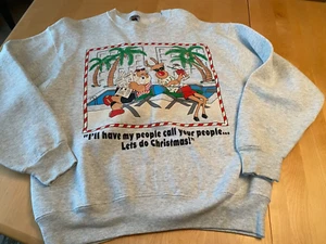 VTG FRUIT OF LOOM “LET’S DO CHRISTMAS” SWEATSHIRT MENS L UGLY FUNNY HOLIDAY - Picture 1 of 5