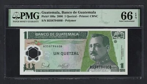 Guatemala One Quetzal 2006 P109a Uncirculated Grade 66 - Picture 1 of 2