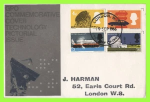 G.B. 1966 Technology ordinary set GPO First Day Cover, London WC - Imagen 1 de 1