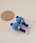 ANTIQUE/VINTAGE Bisque/Jumeau/Bru/Doll/Jewellery Glass Baby Blue Doll Earrings 