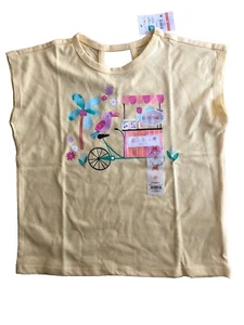 Garanimals Toddler Girl Dolman Short Sleeve Jersey T-Shirt Top 4T Sunshine Beach - Picture 1 of 7