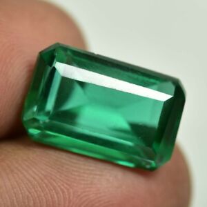 GIE Certified 14.20 Ct Natural Transparent Columbian  Emerald Cut Gemstone 2156