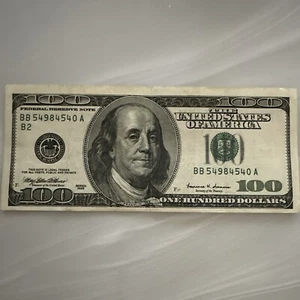 Off-Center $100 Note | Series 1999| - Picture 1 of 2