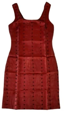 MOTIVI Vestito abito tubino rosso perline nere donna ragazza Taglia S - Immagine 1 di 4