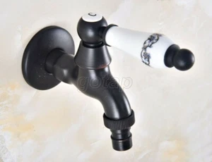 Oil Rubbed Brass Wall Mount Cold Water Basin Faucet Washing Machine Taps Gav344 - Picture 1 of 8