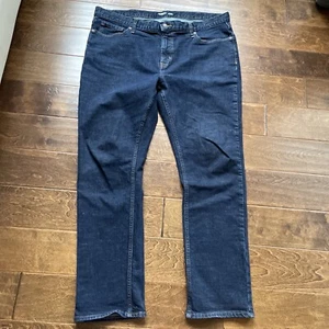 Pantalones de mezclilla ajustados Old Navy para hombre talla 40X32 azul lavado oscuro pierna recta AZ14 - Imagen 1 de 19