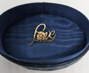 Silver 925 Love pendant with Rose - Gold Colored 1 in 1.2g - Picture 1 of 2