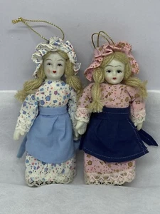 Vintage porcelain colonial Little Women doll ornament set - Picture 1 of 8