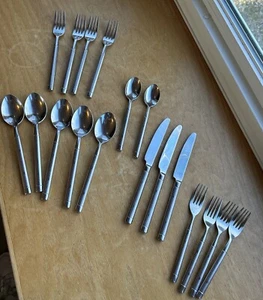 Cambridge Stainless Tripoli ll Dots Sand Lot 18 pcs Forks, Spoons, Knives 18/0 - Picture 1 of 13