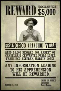 Wanted Francisco Pancho Villa coole Wanddeko Kunstdruck Poster - Bild 1 von 5