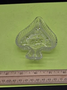 Spade, Ash Tray, Cards, Indiana Glass, clear crystal Tiara Glass New - Picture 1 of 2