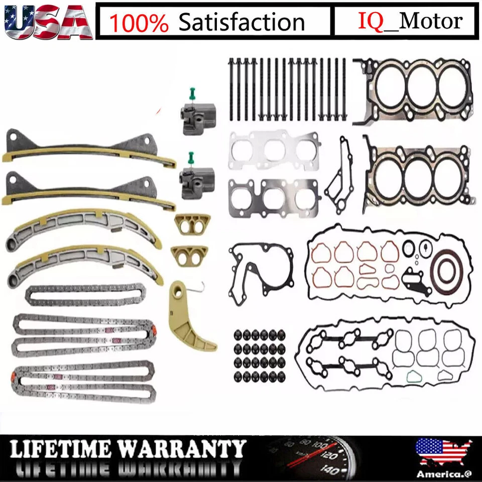 Engine Timing Chain Head Gasket Bolt Kit For 3.3L Kia Hyundai Santa Fe 2012-17 - Image 1 of 4