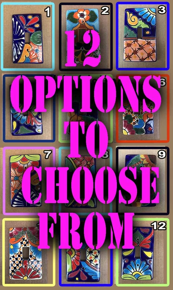 E6 Talavera Single Light Switch Plate Cover Amigos Pottery art hand painted art - Image 1 of 1