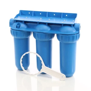 Kit filtro trattamento acqua da 1/2 " antiresidui carboni attivi anti uv esterno - Imagen 1 de 10
