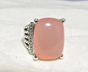 Anillo David Yurman Plata de Ley 20X16MM Cuarto Rosa y Diamante Wheaton tamaño 5.75 - Imagen 1 de 12