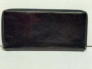 VTG - TUSK Black Leather CC ID Card Photo Zip Wallet w/ Watermelon Interior EUC - Picture 1 of 7