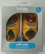 BRAND NEW IN BOX BOBUX SOFT SOLES INFANTS SHOES CANARY TULIP SIZE S 3-9 MONTHS