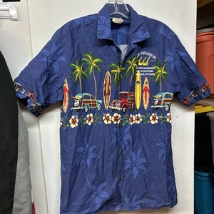 Camicia vintage Hawaiian Togs con bottoni uomo media logo manovella aziende Inc - Foto 1 di 5