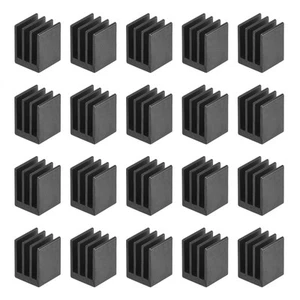 8.5x8.5x11mm Aluminum Heatsink Electronics Cooler for MOS IC Chip Black 20 Pcs - Afbeelding 1 van 4