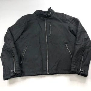 PX Premium Xpression MED Faux Leather Moto Zip Mock Neck Jacket Black PLS READ - Picture 1 of 19