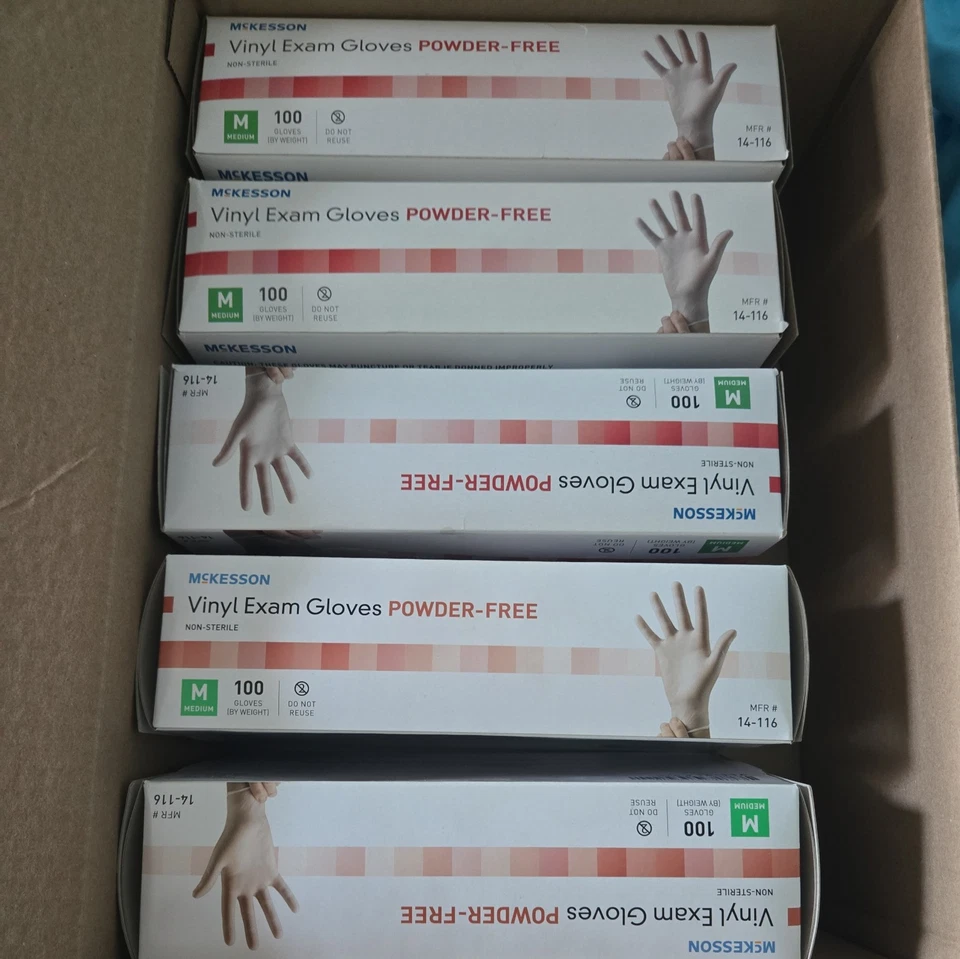 McKesson Vinyl Exam Gloves - Pack of 100, Medium
