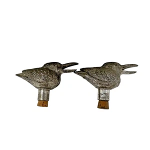 Rare EUC Lot of 2 Vintage Bird Salt & Pepper Shakers Metal with Cork Stoppers 3” - Picture 1 of 10